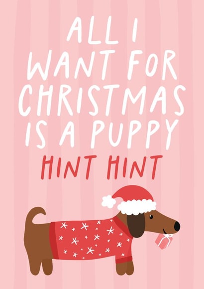 Can I have a puppy for Christmas? All i want for christmas is a puppy funny card created by Studio Doodles
