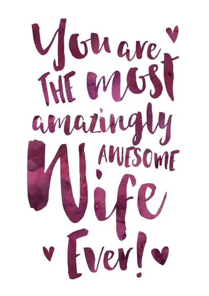 Amazingly Awesome Wife Anniversary or Birthday Card created by Dig The Earth
