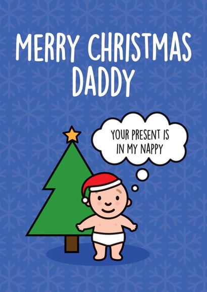 Merry Christmas Daddy Card From The Baby created by Thirty Mussels
