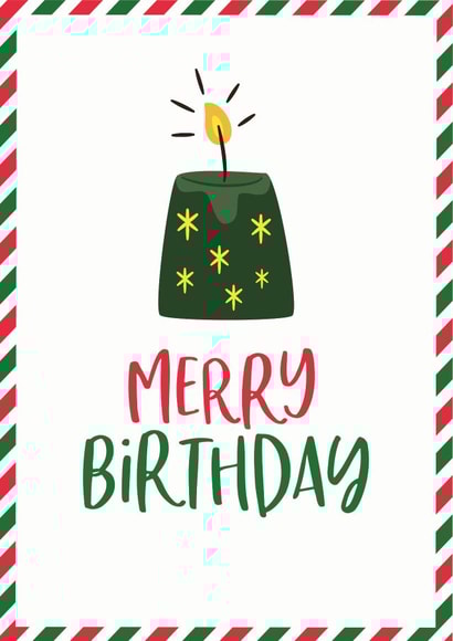 merry xmas bday Birthday Card 5977 created by Mrs Best Paper Co.