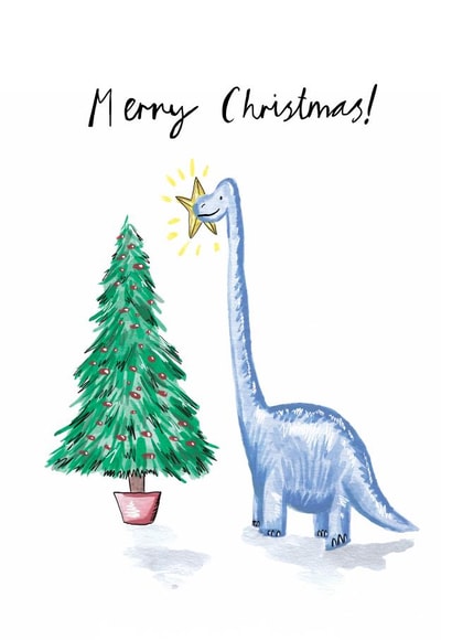 dinosaur brontosuarus Christmas Card 28528 created by Amy Harwood