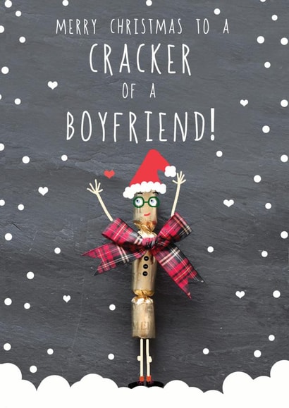 Cracker Of A Boyfriend - Cute - Pun - Heartfelt - Boyfriend - Christmas Cracker - Joke - Christmas Card created by LAURA TRUBY DESIGNS