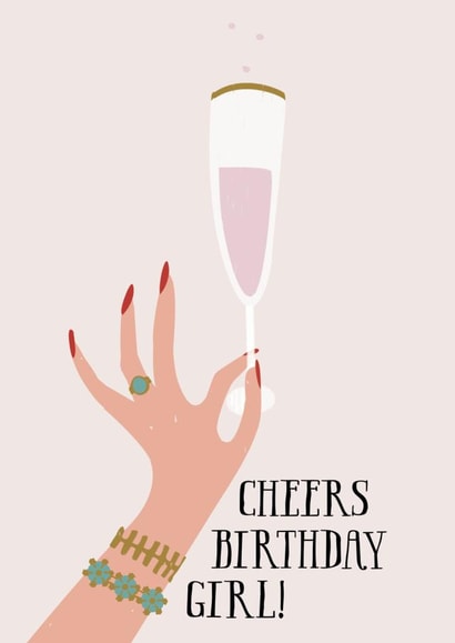 cheers girl Birthday Card 5813 created by Olive + Jude