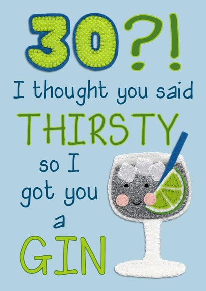 30 gin Birthday Card 12039 created by Presents Felt