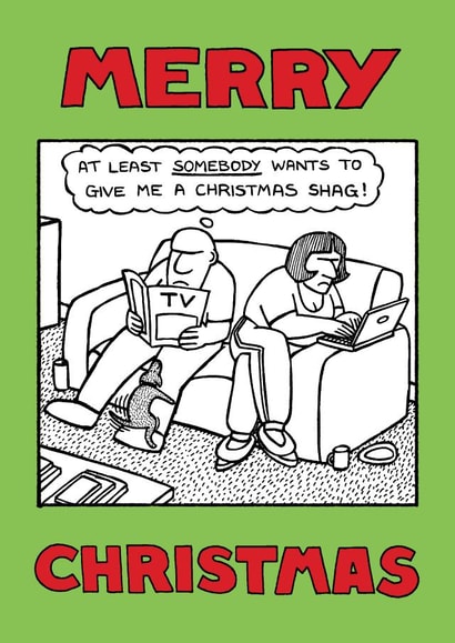'Christmas Shag' card from Off The Leash created by Off The Leash Cartoons by Rupert Fawcett