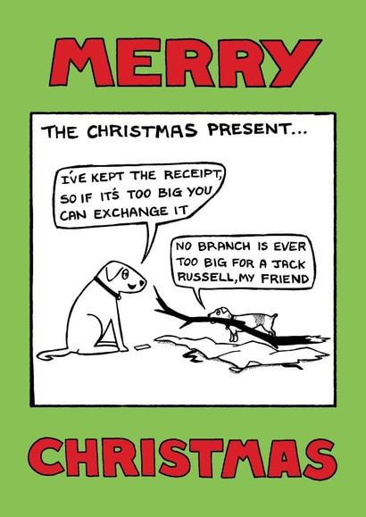 'The Christmas Branch' card from Off The Leash created by Off The Leash Cartoons by Rupert Fawcett