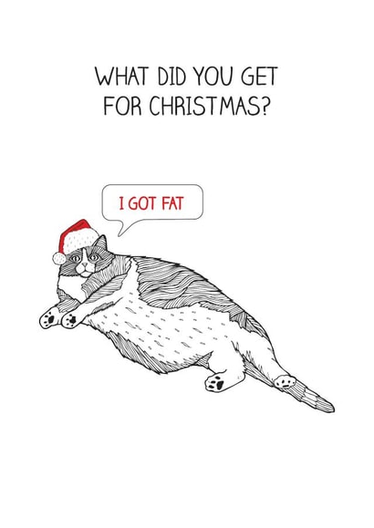 Funny Christmas Card - I Got Fat - Cat created by The Card Compony