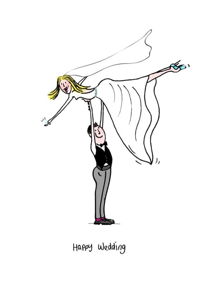 Cute Dirty Dancing Wedding Card - Happy Wedding created by Charlene Mitchell