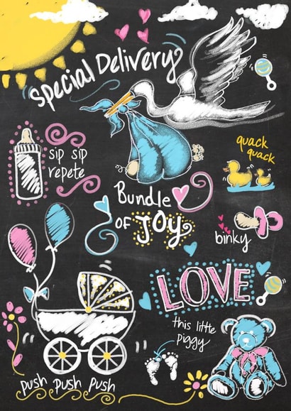 Adult Arty New Baby Card 22694 created by Jodi Pedri