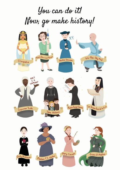 Emily Dickinson Madam cj walker Good Luck Card 3607 created by Catherine Satrun