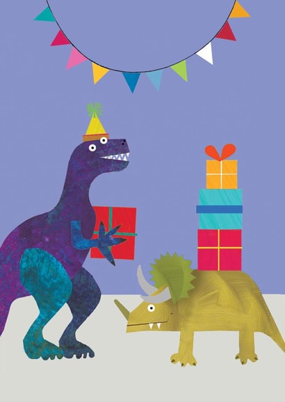greetings card - dinosaur - happy birthday - funny and cute created by Kali Stileman