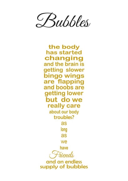 bubbles body Birthday Card 10810 created by Unique Word Designs