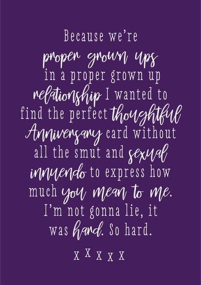 sex innuendo Anniversary Card 3724 created by Bow & Bell