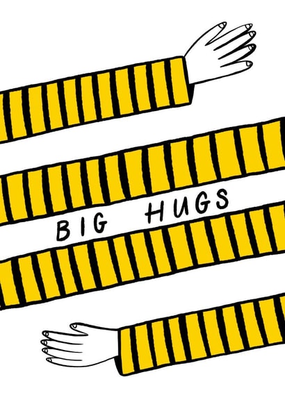 Big hugs stripey card created by Sophia Sky