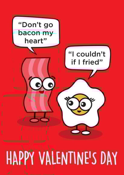 dont bacon Valentines Day Card 8588 created by Thirty Mussels