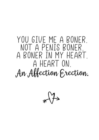 Funny Valentines Day - Boner - An Affection Erection created by The Monochrome Bow