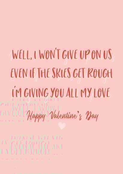 Song Lyric Valentine's Day Card created by Sweetlove Press