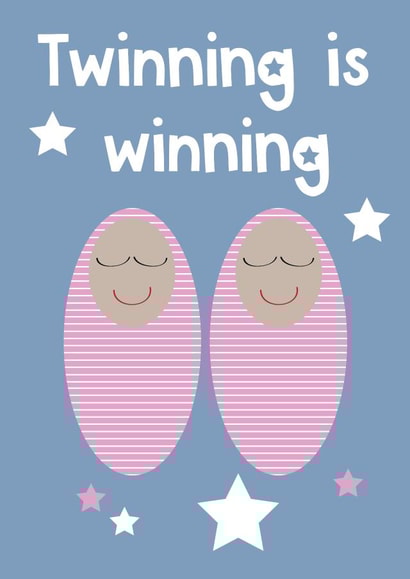 twins twinning New Baby Card 12479 created by Calliwally