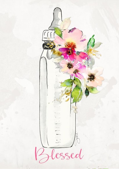 Baby illustration New Baby Card 1160 created by Jodi Pedri