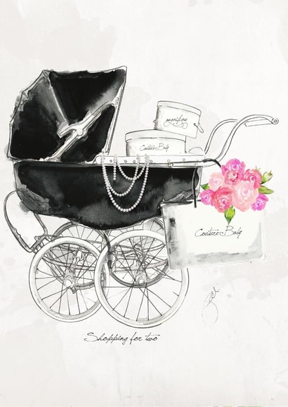 pram buggy Pregnancy Card 1163 created by Jodi Pedri