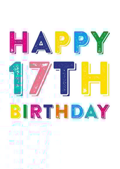 Happy 17th Birthday card created by Do You Punctuate?