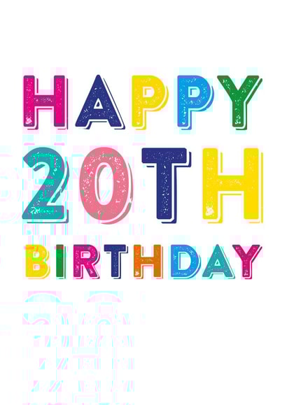 happy 20 Birthday Card 3566 created by Do You Punctuate?