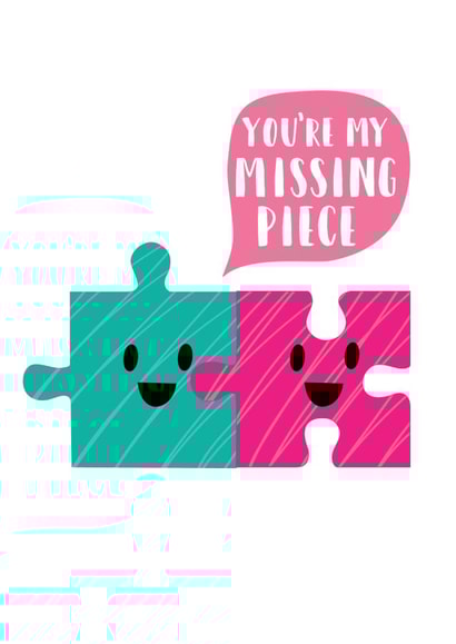 Cute Jigsaw Puzzle Anniversary Card - You're My Missing Piece created by Memelou