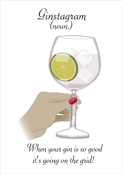 ginstagram gin Birthday Card 25512 created by Doodle Dot Design Co