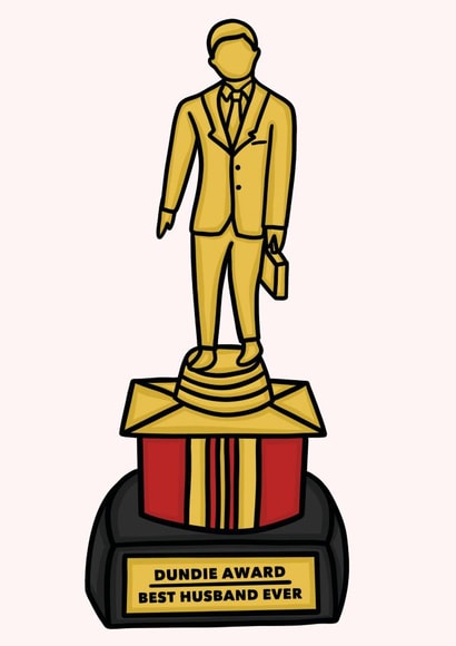 Funny Statue Award Anniversary Card - Husband - Dundie Award Best Husband Ever created by Studio Doodles