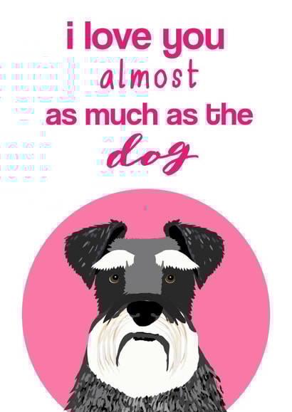 schnauzer dog Valentines Day Card 25142 created by Pet Friendly