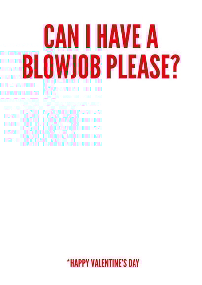 Bj blowjob Valentines Day Card 30467 created by Filthy Sentiments