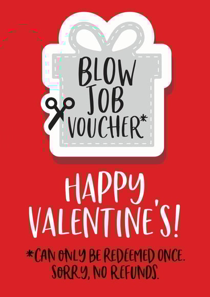 blowjob voucher Valentines Day Card 5978 created by Mrs Best Paper Co.
