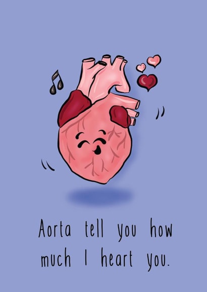 love heart Valentines Day Card 29611 created by Punderstanding Life