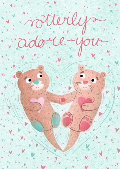 otterly utterly Valentines Day Card 23080 created by Megan Higgins