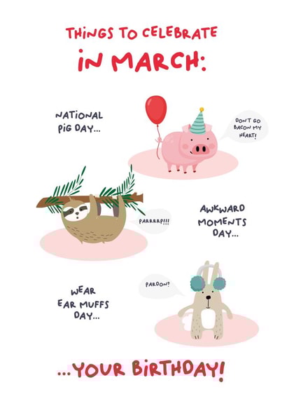 Things to celebrate in March created by PaperJam Print Co.