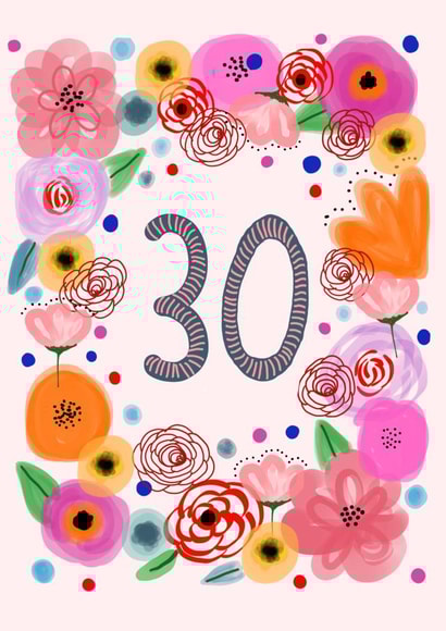 30 Female Birthday Card 9472 created by Hello Hatty