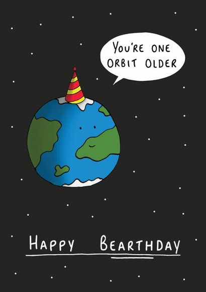 Cute Birthday Pun For Children, Friends Or Family - Space - One Orbit Older created by StinkWizard