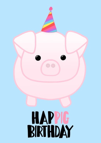 pig happig Birthday Card 12837 created by Tori's Little Bubble