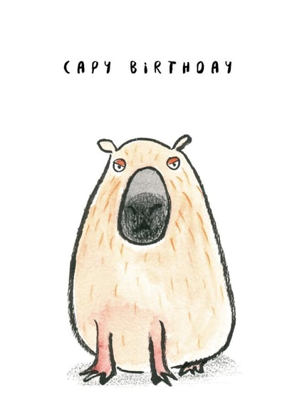 Capy Capybara Birthday Card 32071 created by Lindsey Thomas