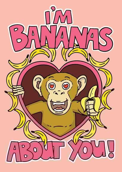 Monkey Bananas Valentines Day Card 14561 created by Jimmy Messer