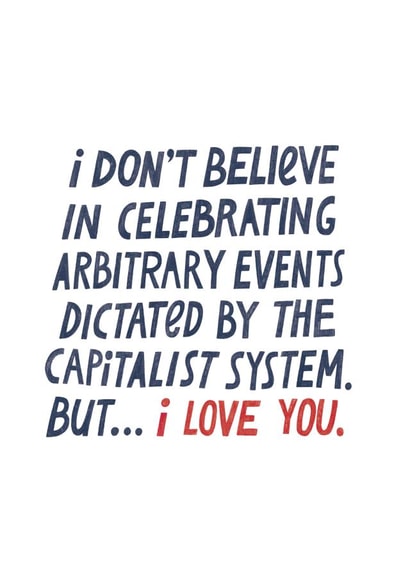 don't believe celebrating Valentines Day Card 37704 created by The Cardy Club