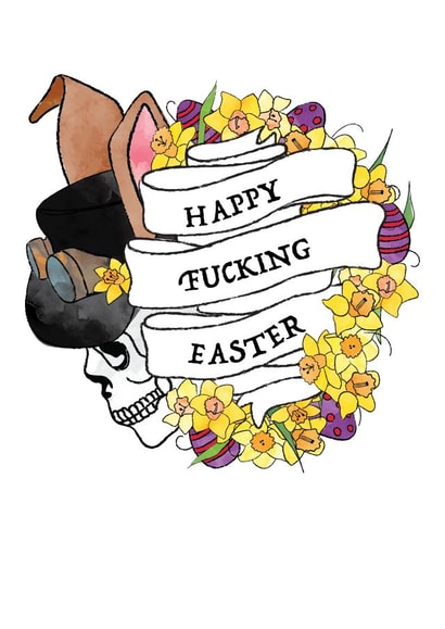 tattoo skull Easter Card 2760 created by Sarah Watts @2littleboys