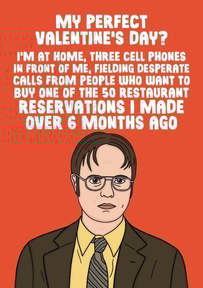 Cheeky Valentines Day Card - Dwight - The Office US - My Perfect Valentines Day created by Studio Doodles