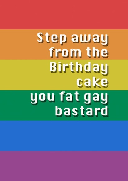 step away Birthday Card 7443 created by Potty Mouth