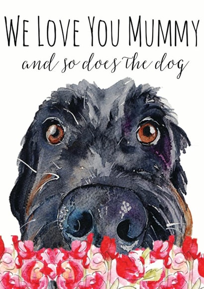 labradoodle schnauzer Mothers Day Card 1587 created by Jo Scott Art