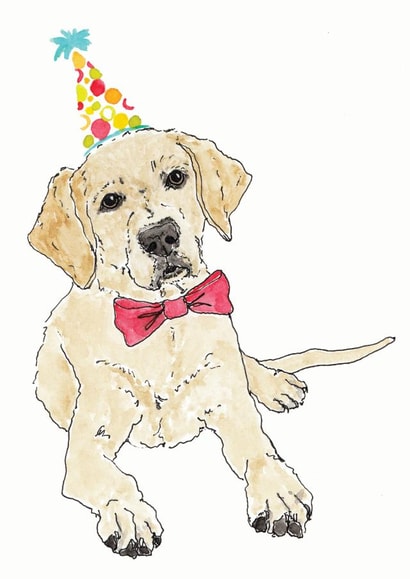 Happy birthday golden retriever dog card created by Bramble Designs