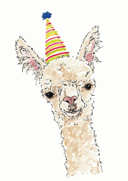 Happy birthday llama / alpaca card created by Bramble Designs