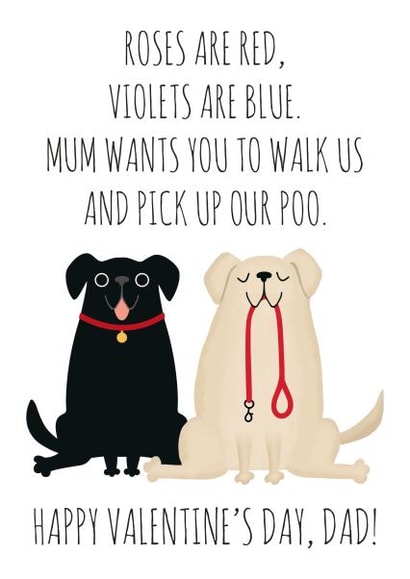 Funny Valentines Day Card Roses Are Red Dad Mum Wants You To