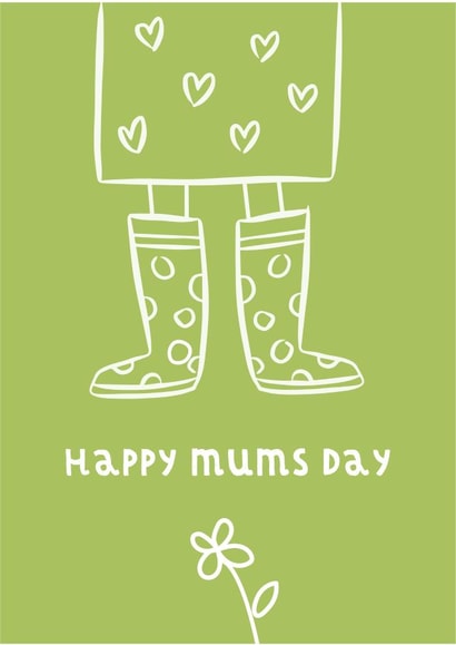 wellies farmer Mothers Day Card 26546 created by Judy Bainbridge