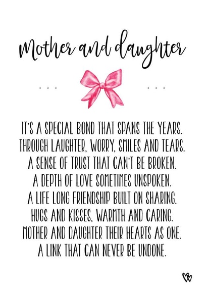 mother daughter Mothers Day Card 5135 created by The Monochrome Bow